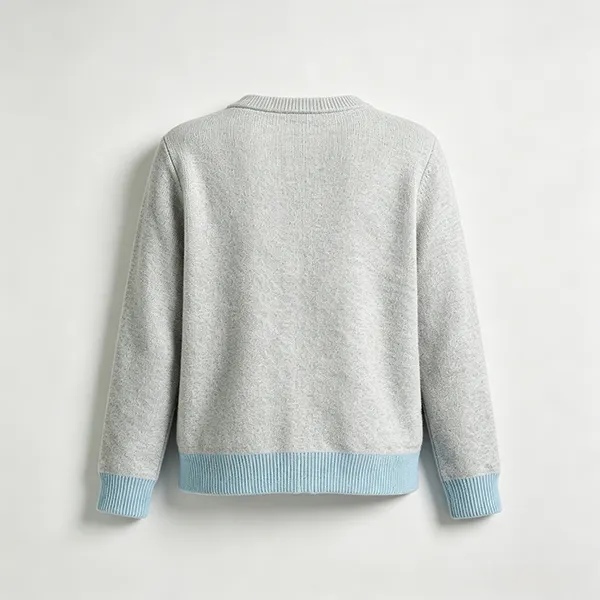 full zip knit medical uniform cardigan back