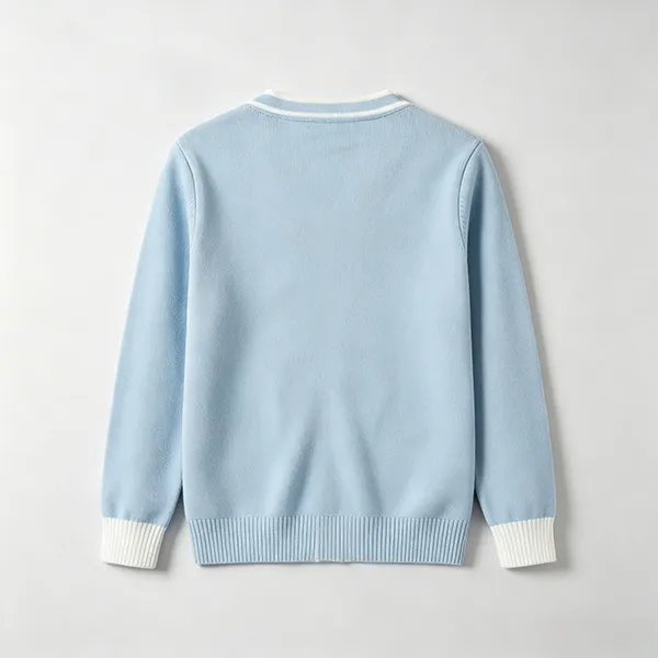 v neck knitted medical cardigan with pockets back