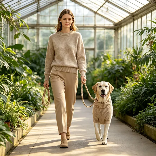 matching pet owner plain knit sweater greenhouse