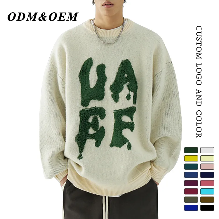 custom-mens-oversized-jacquard-embroidery-pullover-sweater