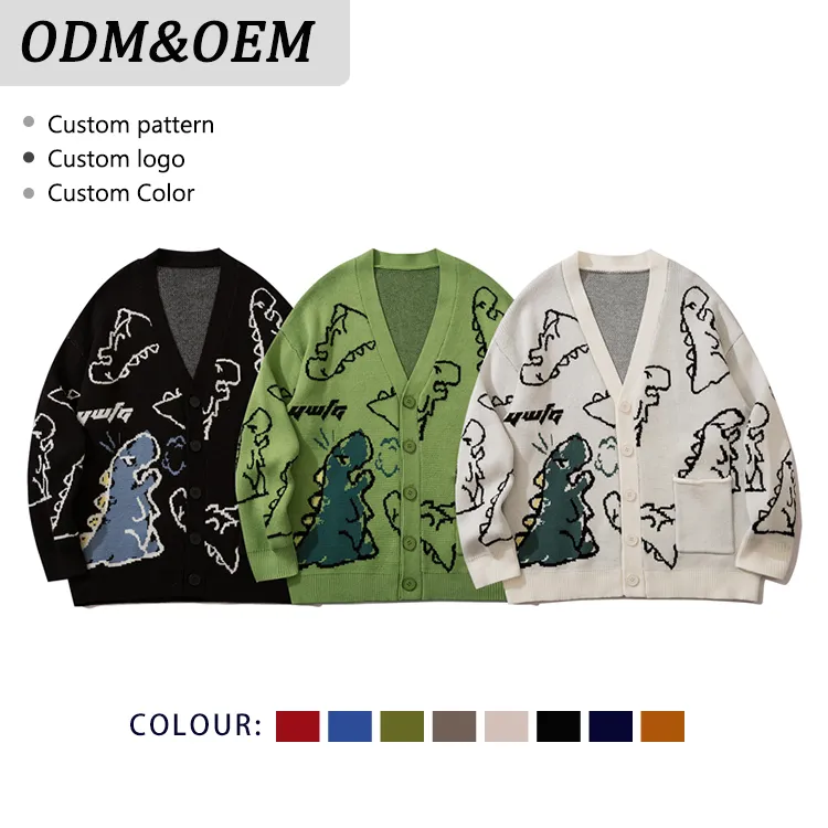 custom-men-s-dinosaur-jacquard-knit-cardigan