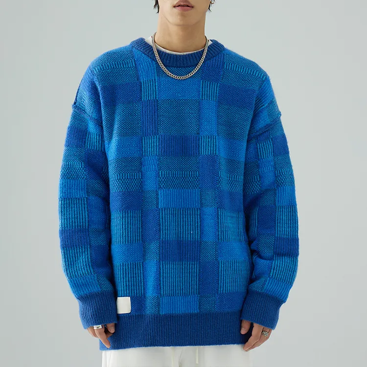 custom-mens-checkerboard-jacquard-knit-sweater-blue