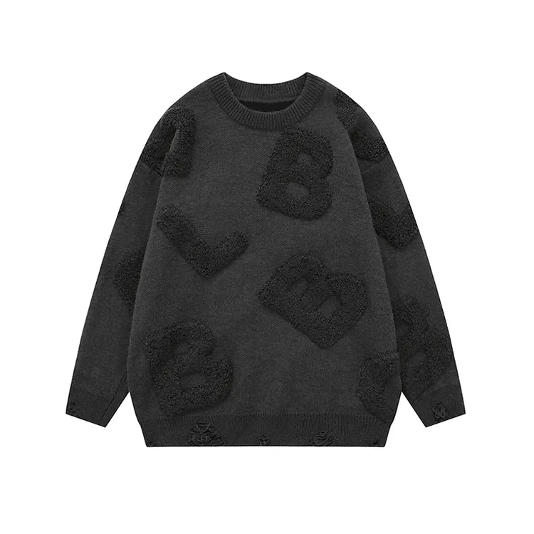 custom-mens-chenille-towel-embroidery-letter-sweater-black