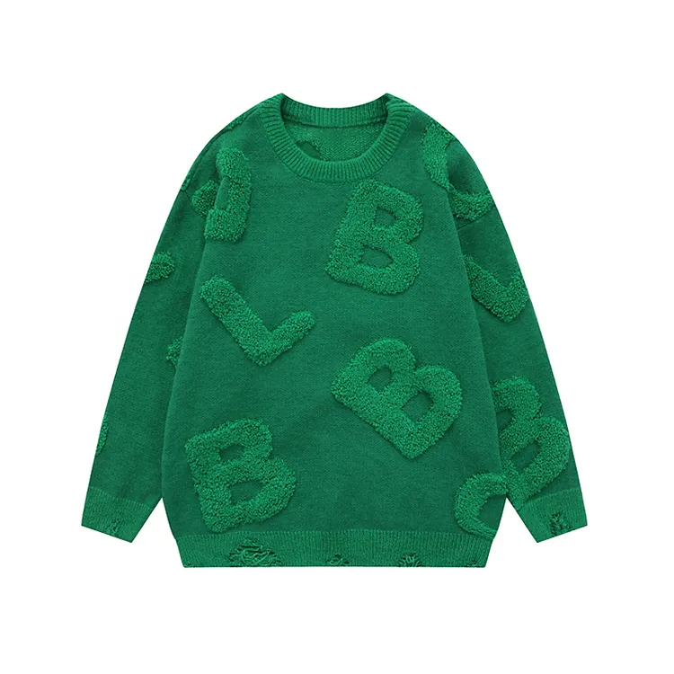 custom-mens-chenille-towel-embroidery-letter-sweater-green