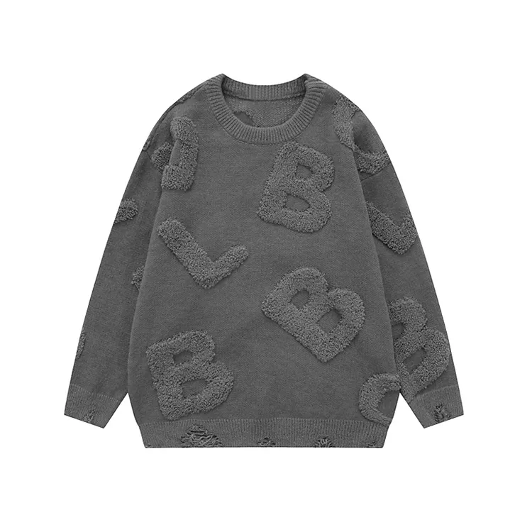 custom-mens-chenille-towel-embroidery-letter-sweater-grey