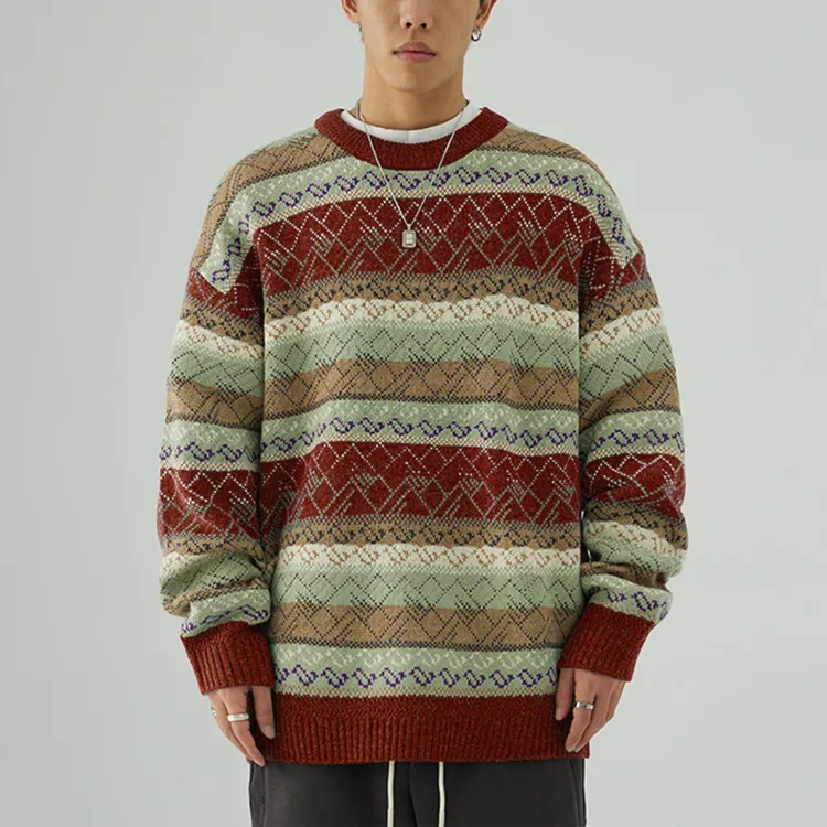 custom-mens-fair-isle-jacquard-wool-sweater-rust-red-olive-base