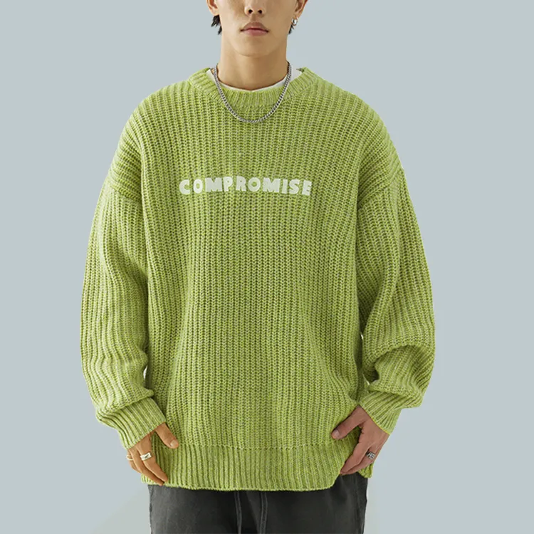 custom-mens-heavy-gauge-ribbed-embroidery-sweater-green