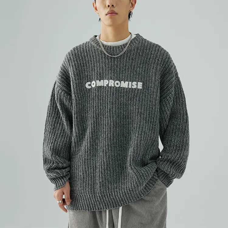 custom-mens-heavy-gauge-ribbed-embroidery-sweater-grey