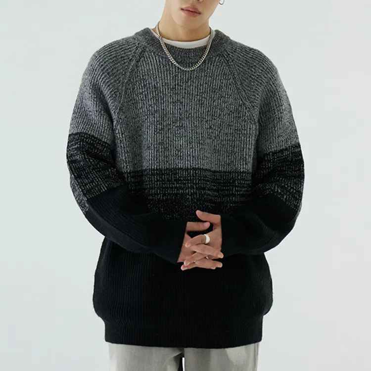 custom-mens-oversized-ribbed-wool-blend-pullover-black