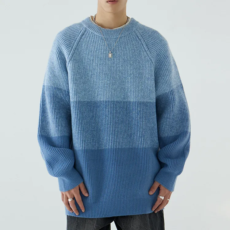 custom-mens-oversized-ribbed-wool-blend-pullover-blue