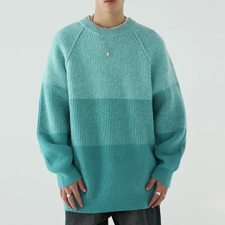 custom-mens-oversized-ribbed-wool-blend-pullover-cyan