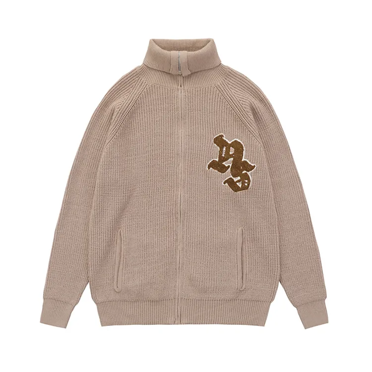custom-men-s-ribbed-knit-full-zip-jacket-brown