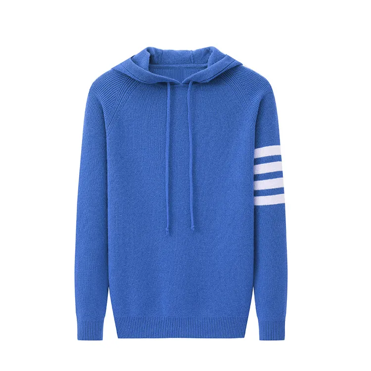 custom-classic-raglan-sleeve-stripe-pullover-hoodie-blue