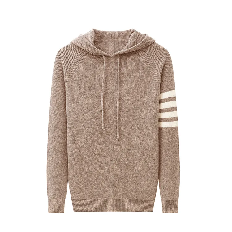 custom-classic-raglan-sleeve-stripe-pullover-hoodie-brown