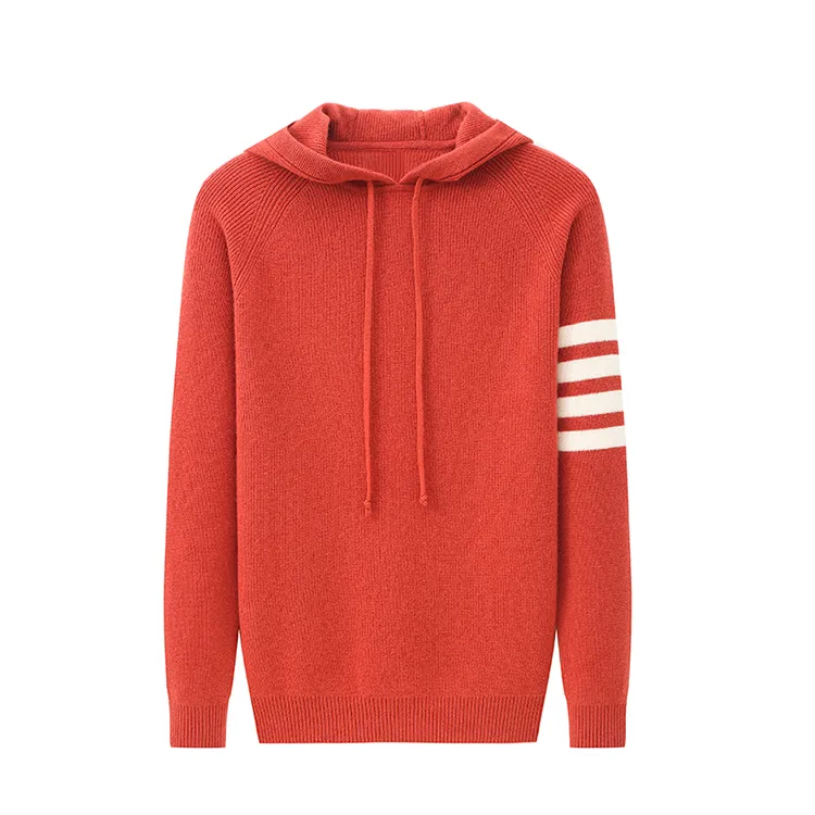 custom-classic-raglan-sleeve-stripe-pullover-hoodie-red