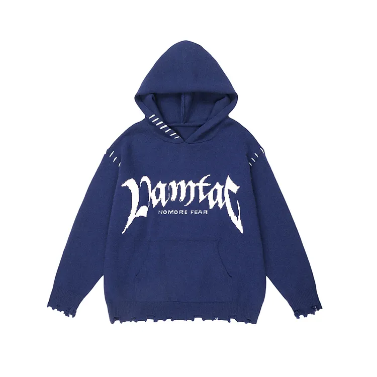 custom-oversized-distressed-gothic-knit-hoodie-blue