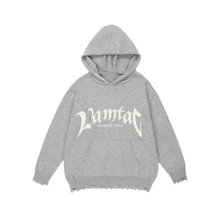 custom-oversized-distressed-gothic-knit-hoodie-grey