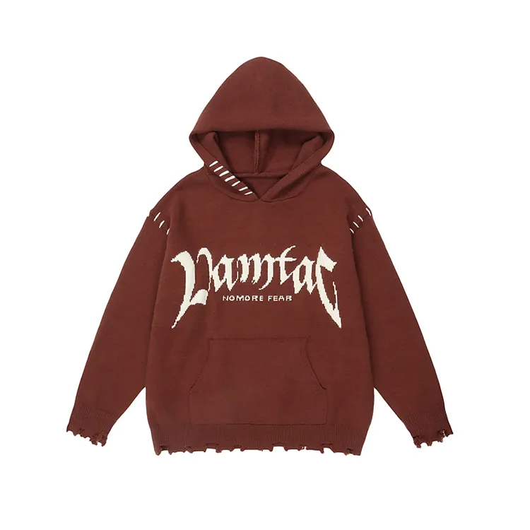 custom-oversized-distressed-gothic-knit-hoodie-red