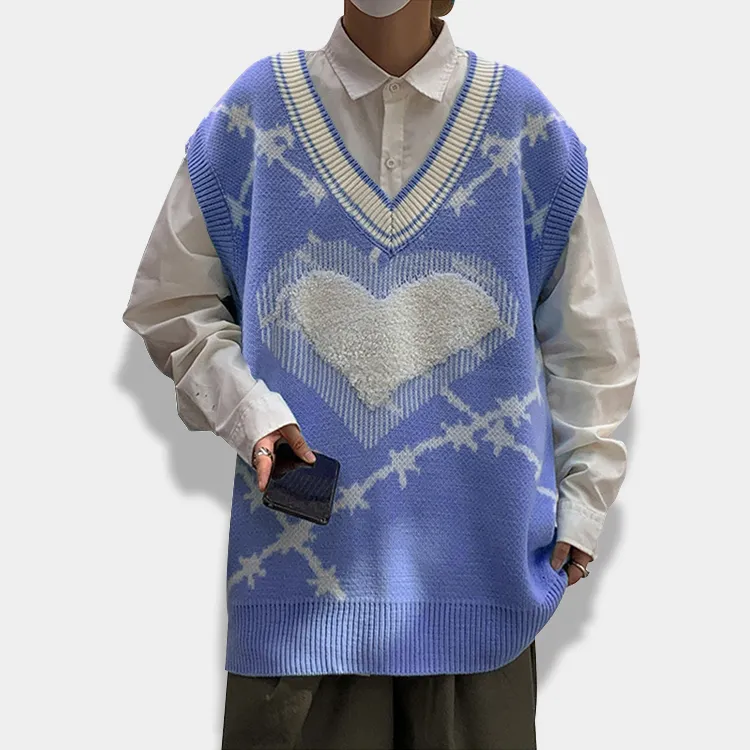 custom-oversized-y2k-heart-knit-vest-blue