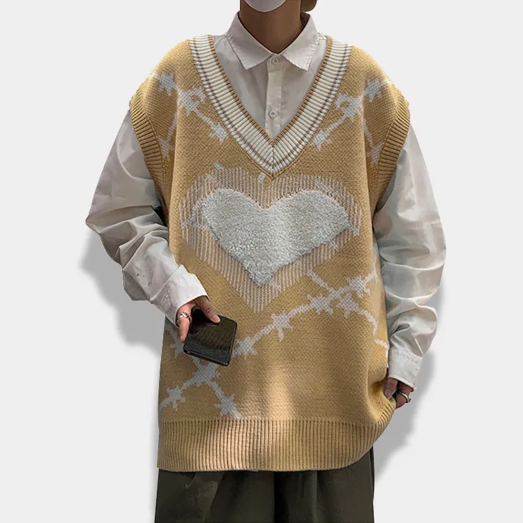 custom-oversized-y2k-heart-knit-vest-yellow