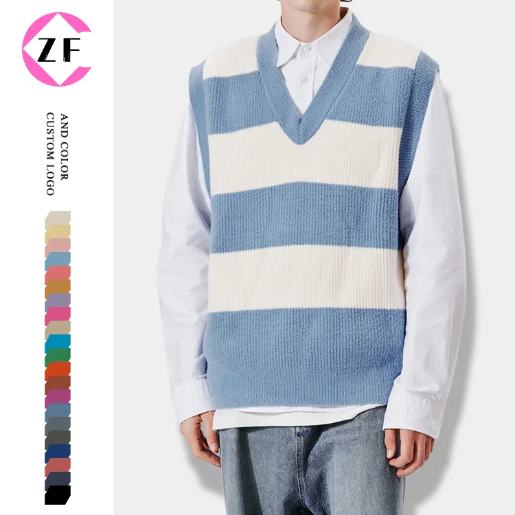 custom-striped-v-neck-knit-vest-vintage-preppy-style