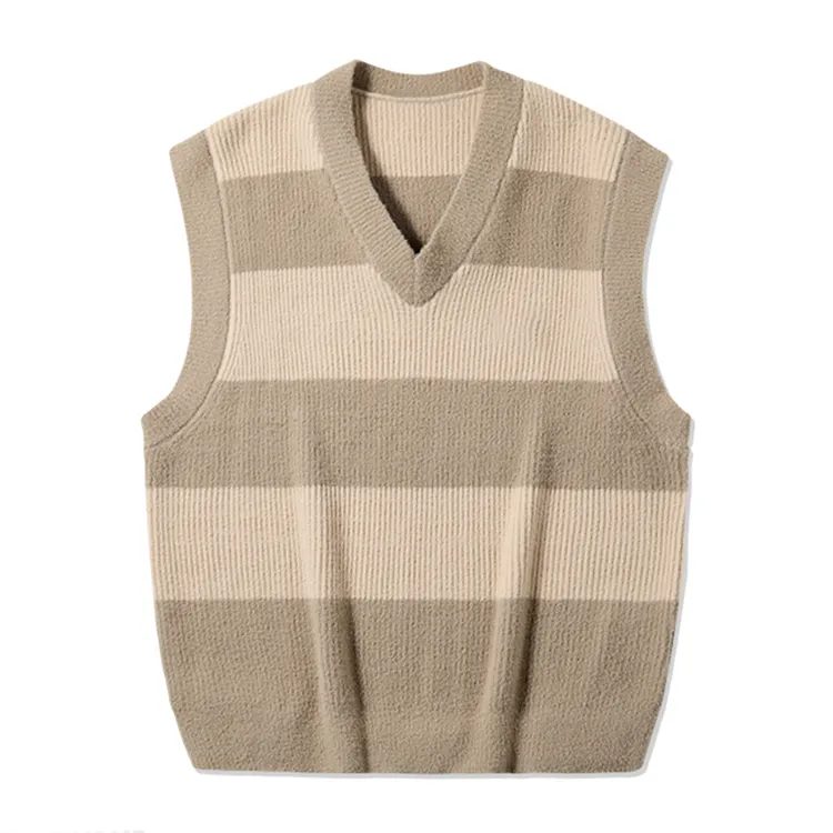 custom-striped-v-neck-knit-vest-vintage-preppy-style-brown
