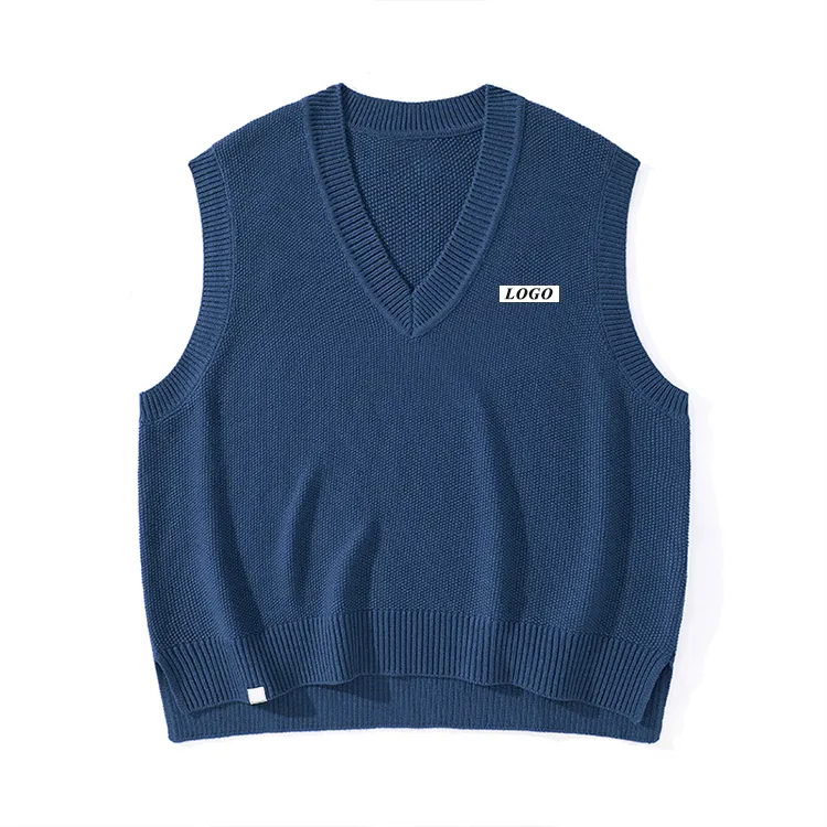 custom-v-neck-knit-vest-oversized-boxy-fit-blue