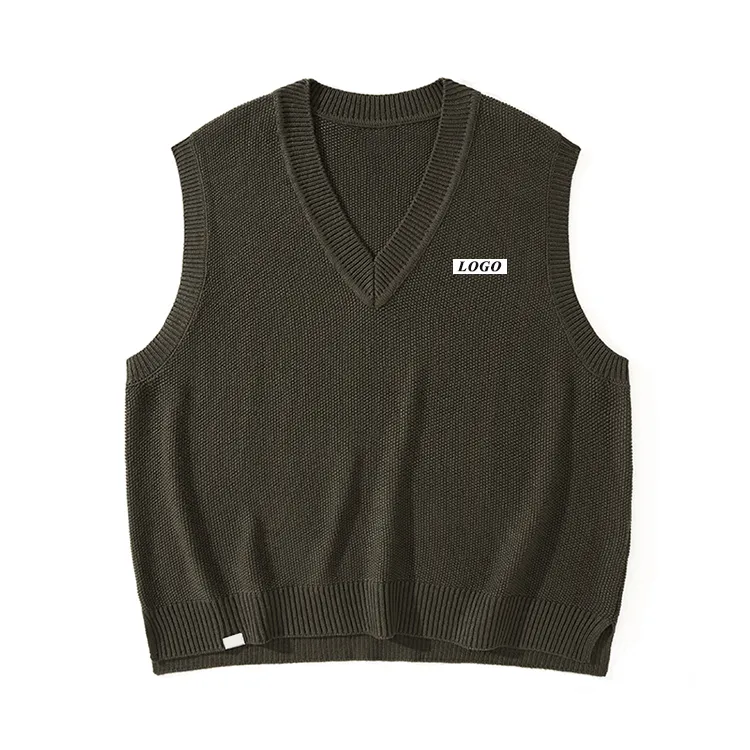 custom-v-neck-knit-vest-oversized-boxy-fit-green