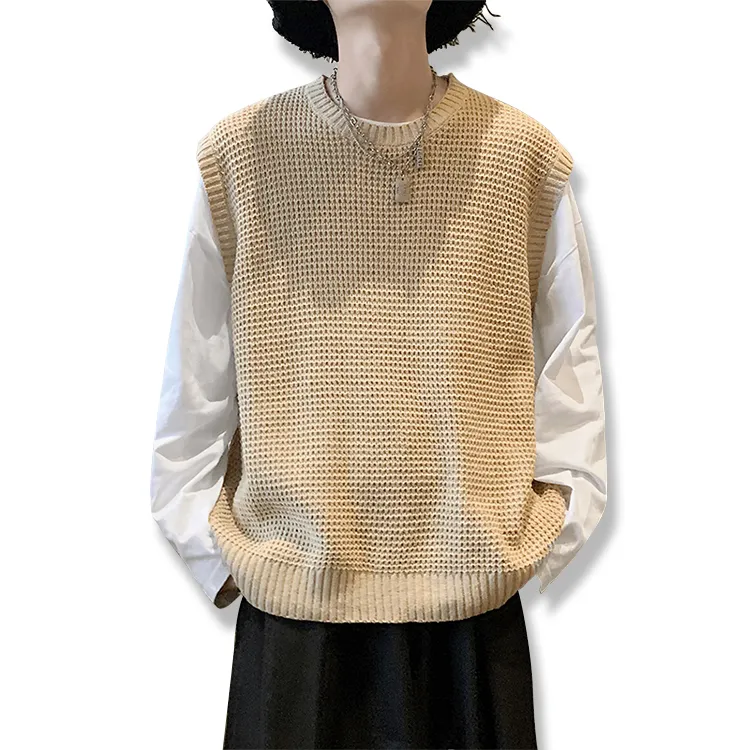oversized-waffle-knit-vest-minimalist-sweater-yellow