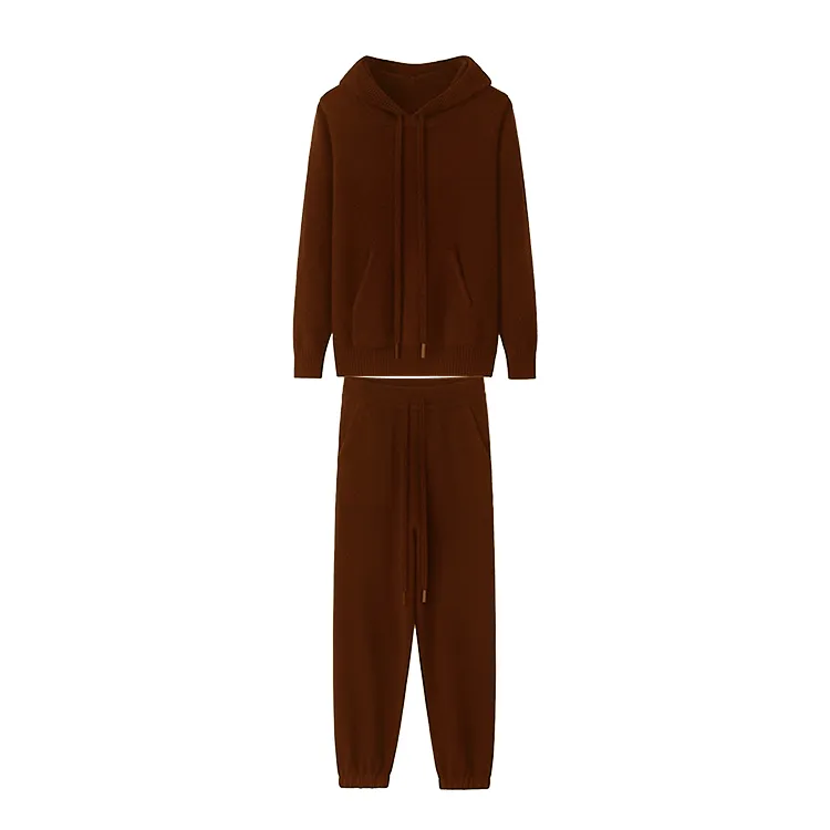 custom-kangaroo-pocket-knit-lounge-set-premium-fit-dark-brown
