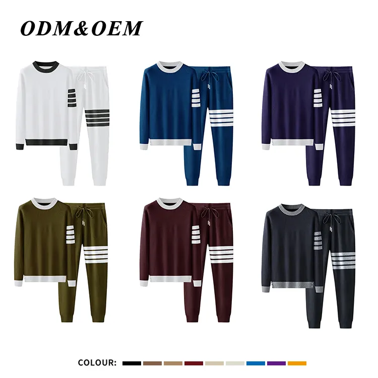 custom-four-bar-stripe-knit-tracksuit-set