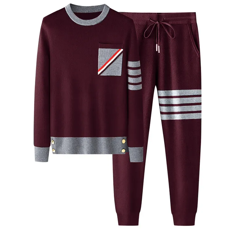 custom-striped-knit-tracksuit-set-with-chest-pocket-red