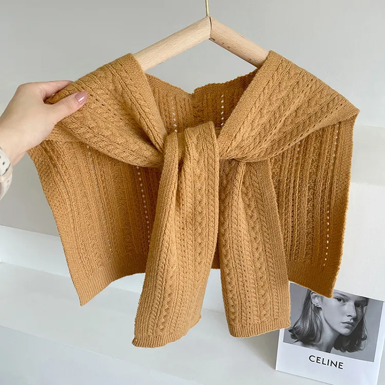 custom-cable-knit-poncho-scarf-shawl-wrap-yellow