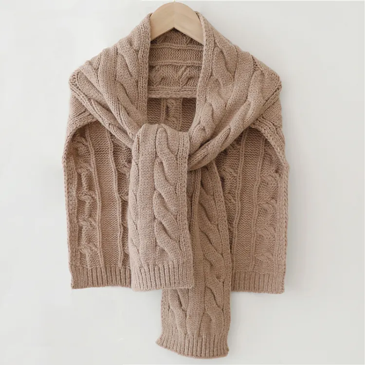 custom-convertible-cable-knit-poncho-scarf-shawl-light-brown