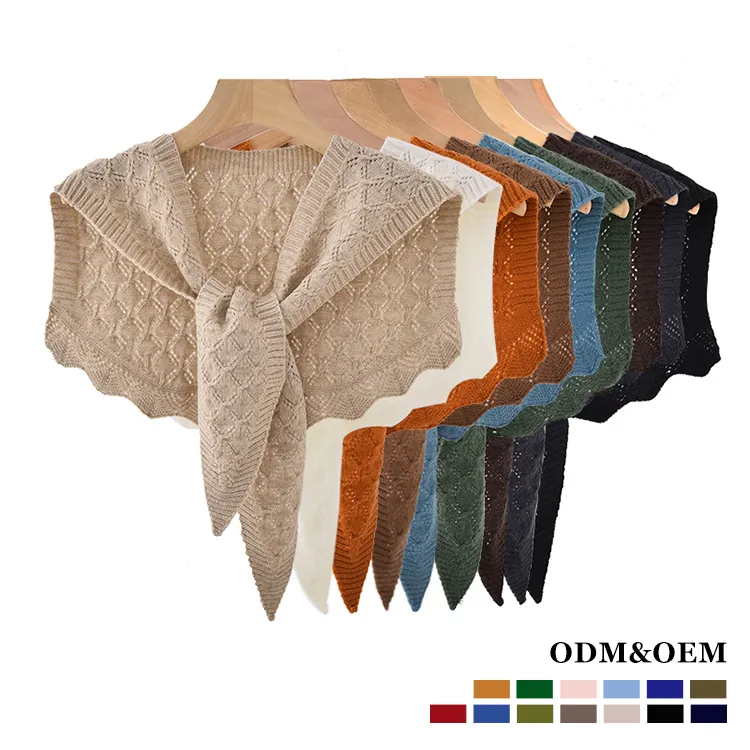 custom-diamond-eyelet-knit-poncho-shawl