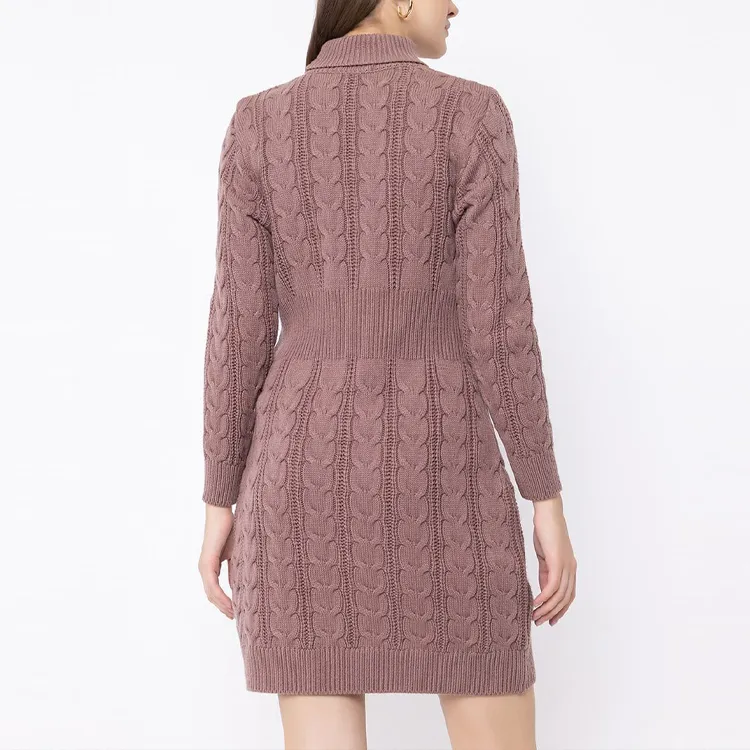 custom-mock-neck-cable-knit-sweater-dress-back