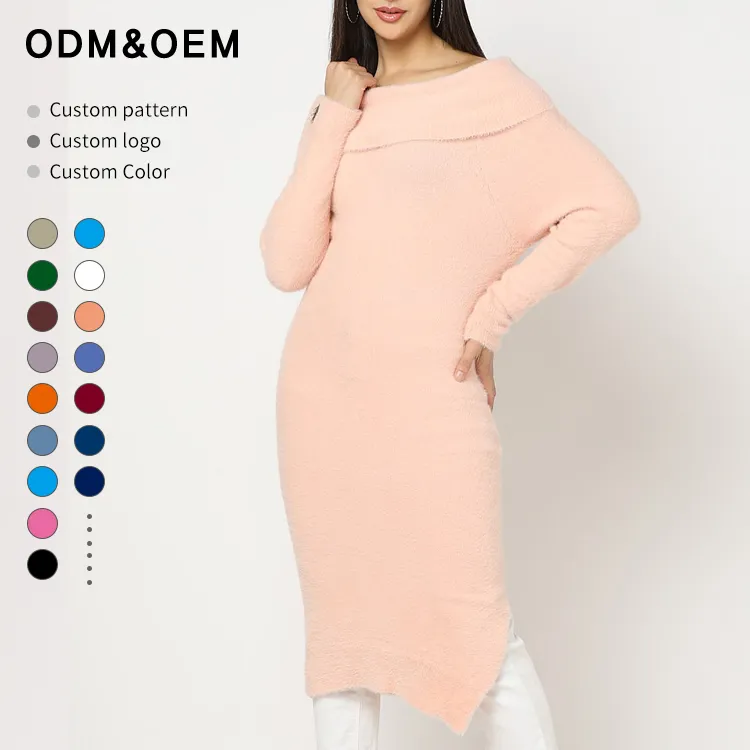 custom-off-shoulder-chenille-sweater-dress