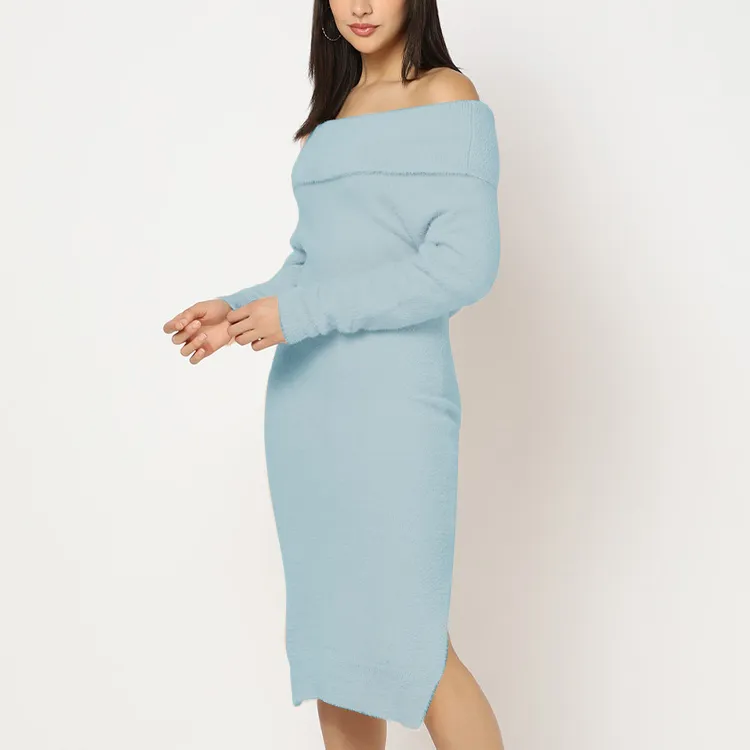 custom-off-shoulder-chenille-sweater-dress-sky-blue
