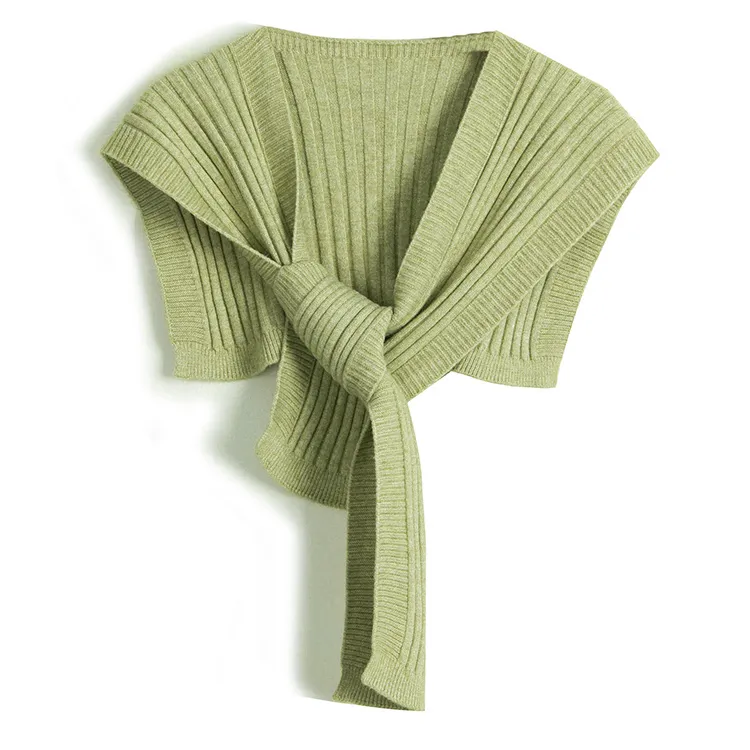 custom-ribbed-knit-poncho-scarf-wrap-green
