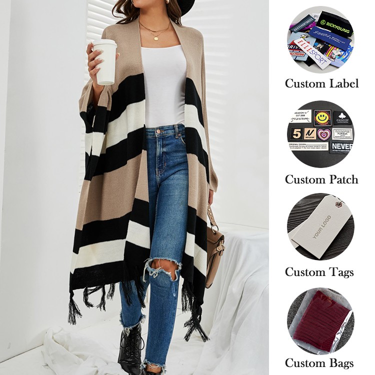 custom-striped-knit-poncho-cardigan-fringe