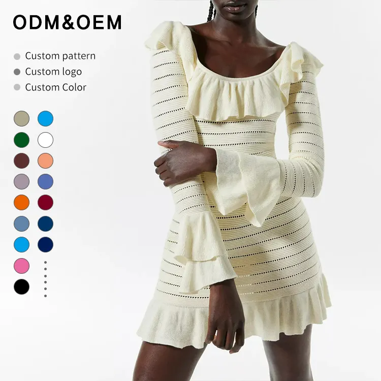 custom-ruffle-trim-mini-sweater-dress