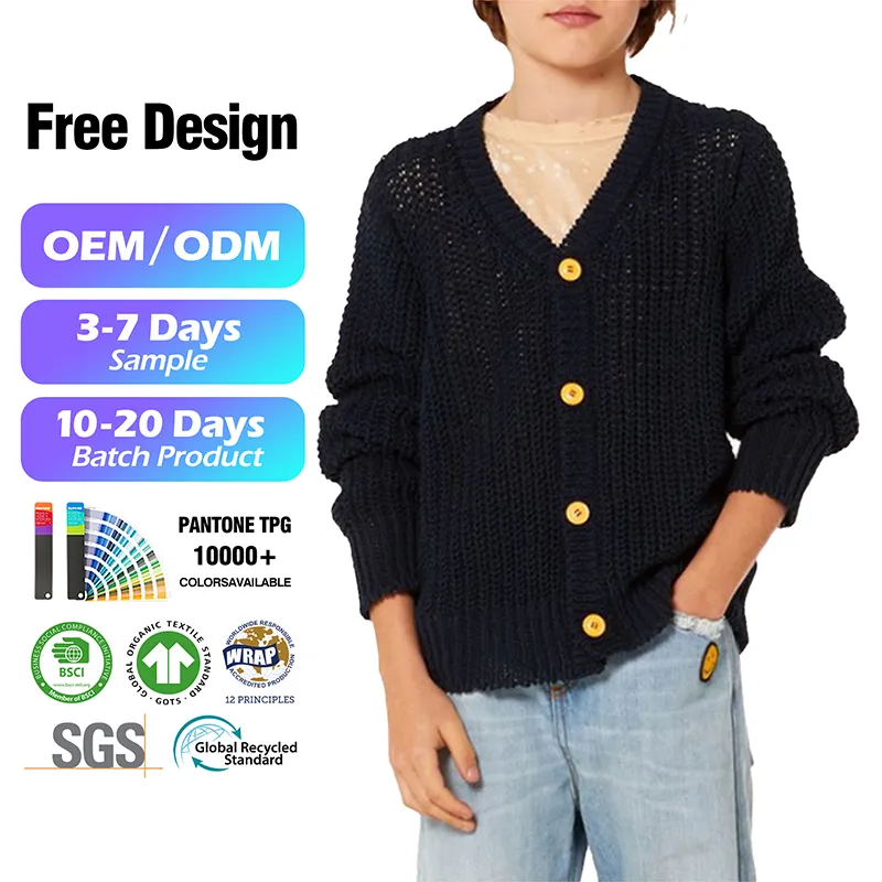 custom-kids-chunky-v-neck-open-knit-cardigan