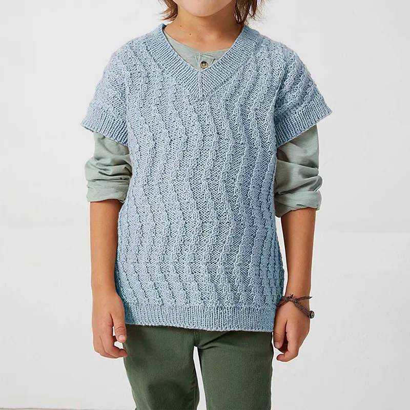 custom-kids-organic-cotton-cable-knit-vest-blue