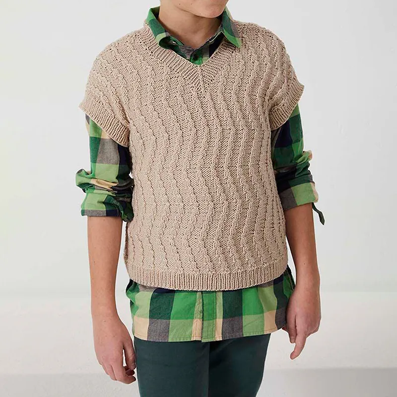 custom-kids-organic-cotton-cable-knit-vest-brown