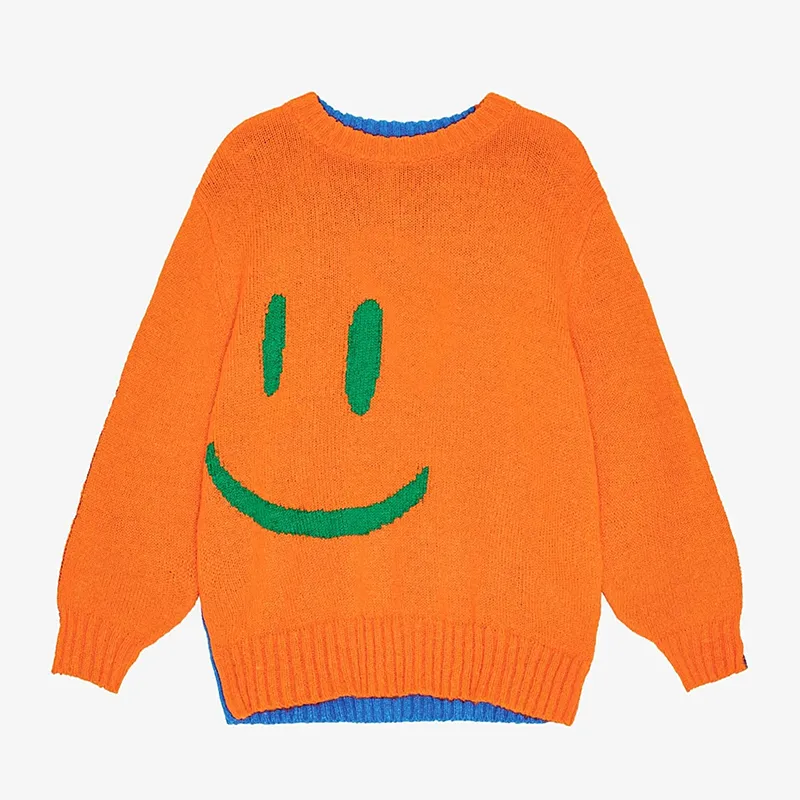 custom-kids-smiley-face-intarsia-knit-sweater-orange