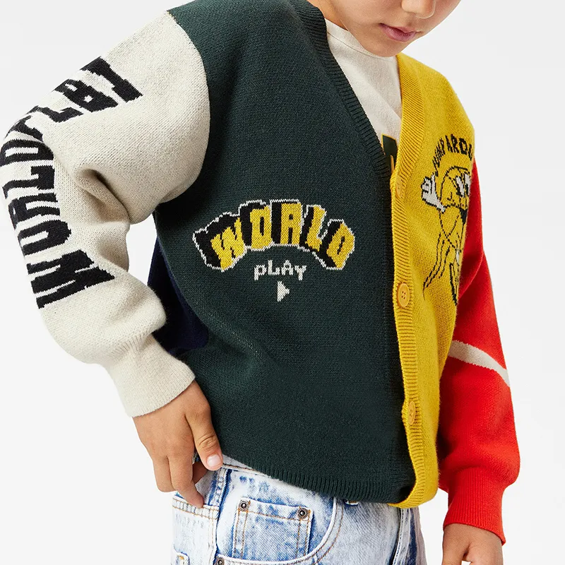 custom-kids-v-neck-graphic-intarsia-cardigan-model-showcase