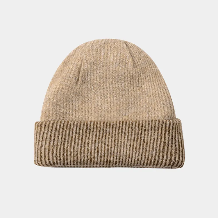 custom-two-tone-striped-cuffed-beanie-brown