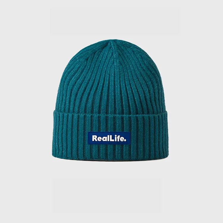 custom-unisex-rib-knit-cuffed-beanie-green