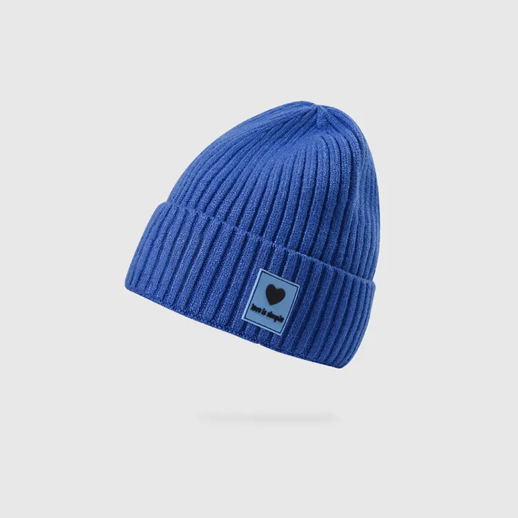 custom-unisex-rib-knit-cuffed-beanie-logo-patch-blue
