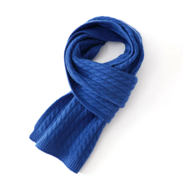 custom-cable-knit-winter-scarf-blue